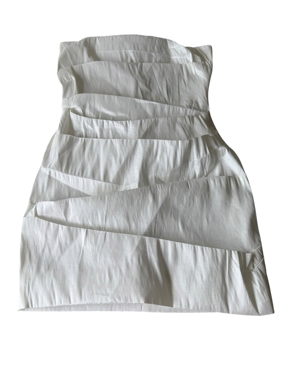 Elegant Strapless White Layered Mini Dress